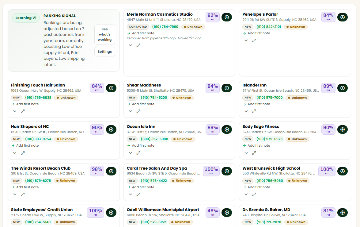 Canvass Planner local business rankings and review workflow